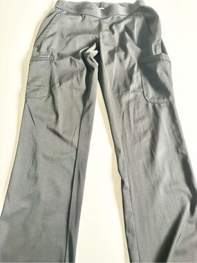 healing hands Black Cargo Scrub Pants with Elastic Waist